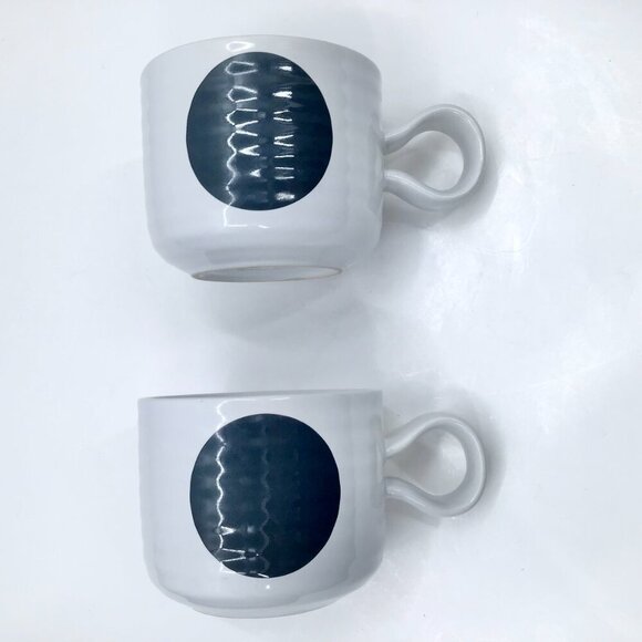 Crate &Barrel Black Dot Cappucino Coffee Mugs Camilla Engdahl Swedish Minimalist - Picture 2 of 9
